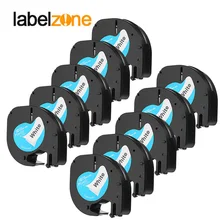Упаковка из 10 шт. 12 мм* 4 м 12267 91201 ярлык совместимый Dymo letratag LT-100H принтер этикеток 92102 91203 91204 91205 91208