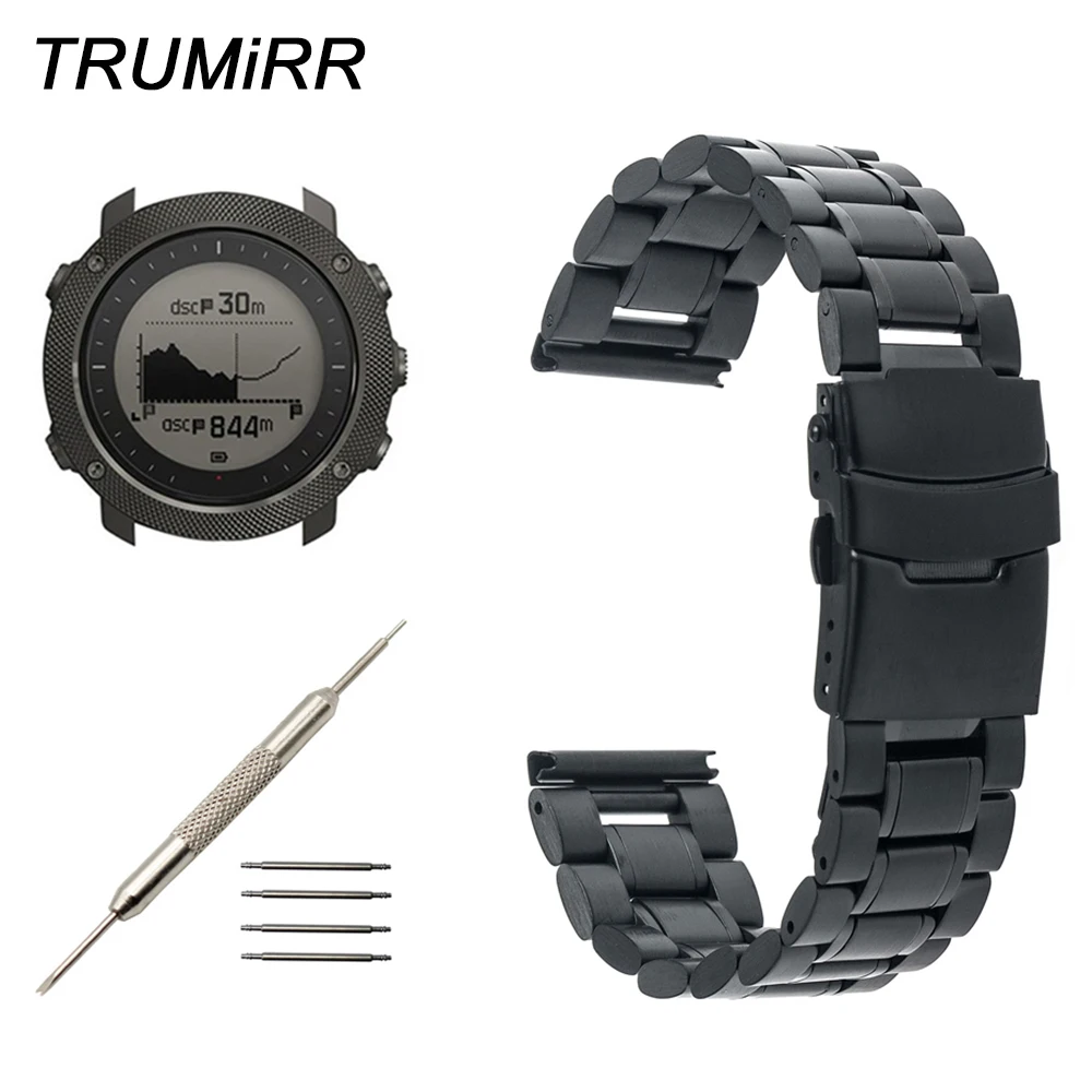 24mm Cinturino In Acciaio Inox per Suunto TRAVERSE Cinturino Fibbia di  Sicurezza Della Cinghia di Collegamento Della Cinghia Del Braccialetto di  Oro Nero Argento + strumento|steel watchband|stainless steel  watchbandstainless steel watchband 24mm -