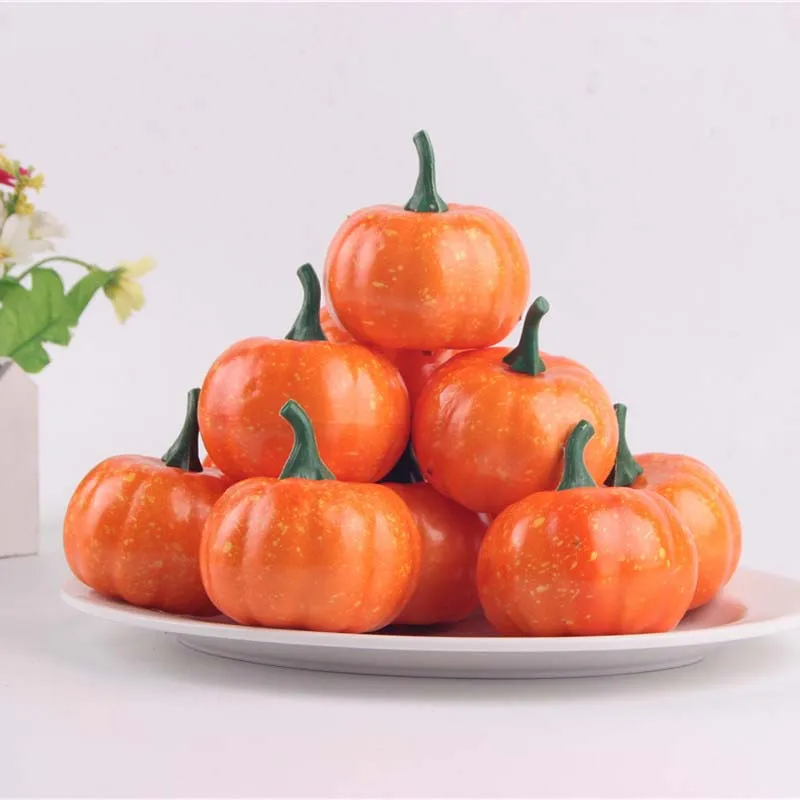 

16PCS 5.5CM Halloween Artificial Pumpkin Simulation Fake Lifelike Props Garden Home party Decor Halloween Decoration