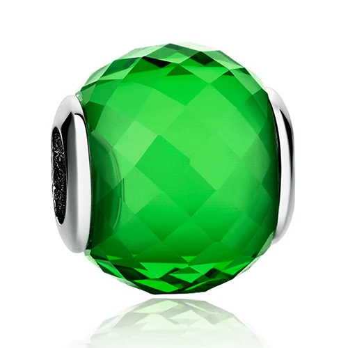 Green Belawang подлинные 925 стерлингов серебристый, черный Ясно CZ Мурано Стекло Бусины подходят pandora S925 бандура подарок - Цвет: Green