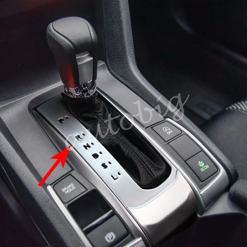 Gear Shift Trims For Honda Civic 10th 2016 2017 Sedan Coupe Gear Shift Trims For Honda Civic 10th 2016 2017 Sedan Coupe Hatchback Automatic Interior Gearshift Lever Cover In Mouldings From Automobiles