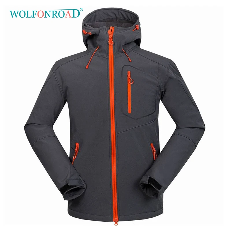 

WOLFONROAD Winter Men Outdoor Windbreaker Waterproof Windproof Sport Jacket Coat Softshell Camping Hiking Jackets Mountain Cloth