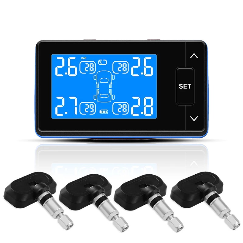 TPMS 24 Hours Auto Car Tire Tyre Pressure Monitoring System Gauge With 4 Internal Sensors