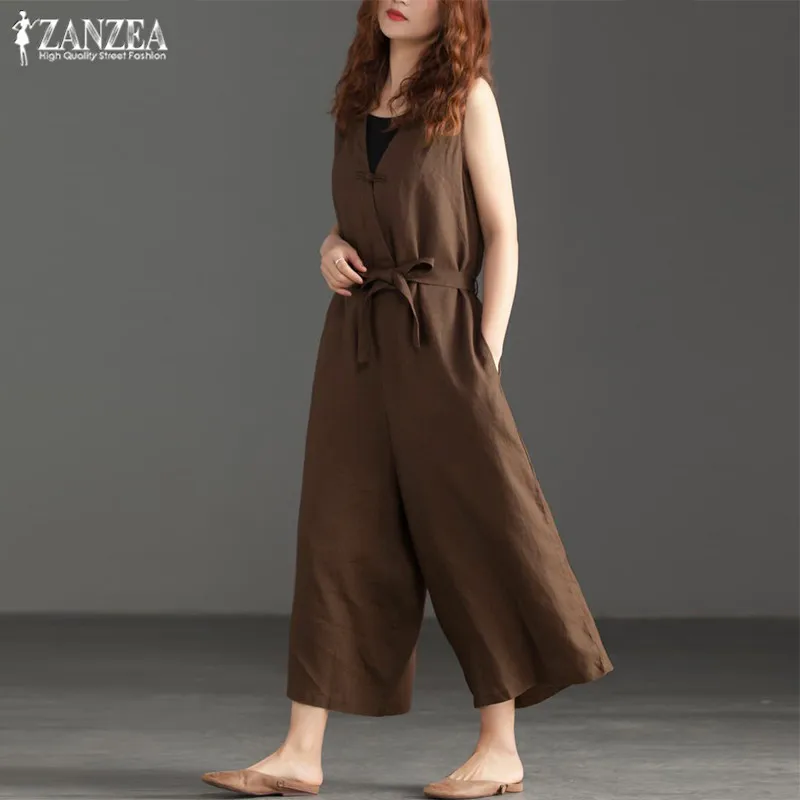 linen overall romper