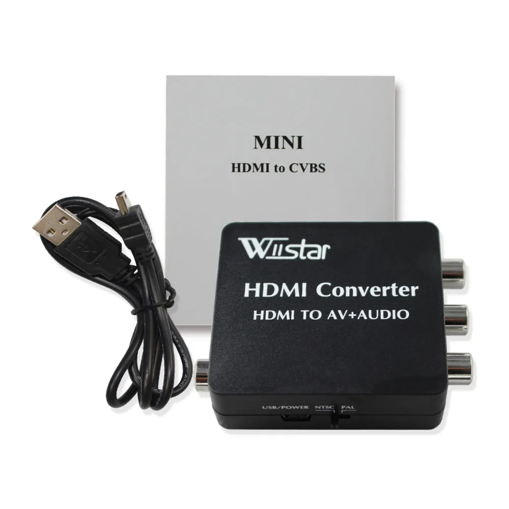 Wiistar HDMI в AV+ Опора аудио конвертера SPDIF и коаксиальный аудио выходы NTSC PAL Лучшее решение VX8812