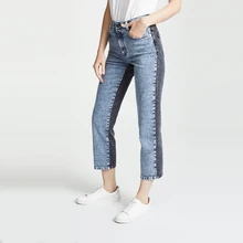 Хит цвета джинсы женские 5XL 6XL 7XL джинсы с высокой талией осенние уличные Большие размеры женские джинсы прямые джинсы выше размера d Femme