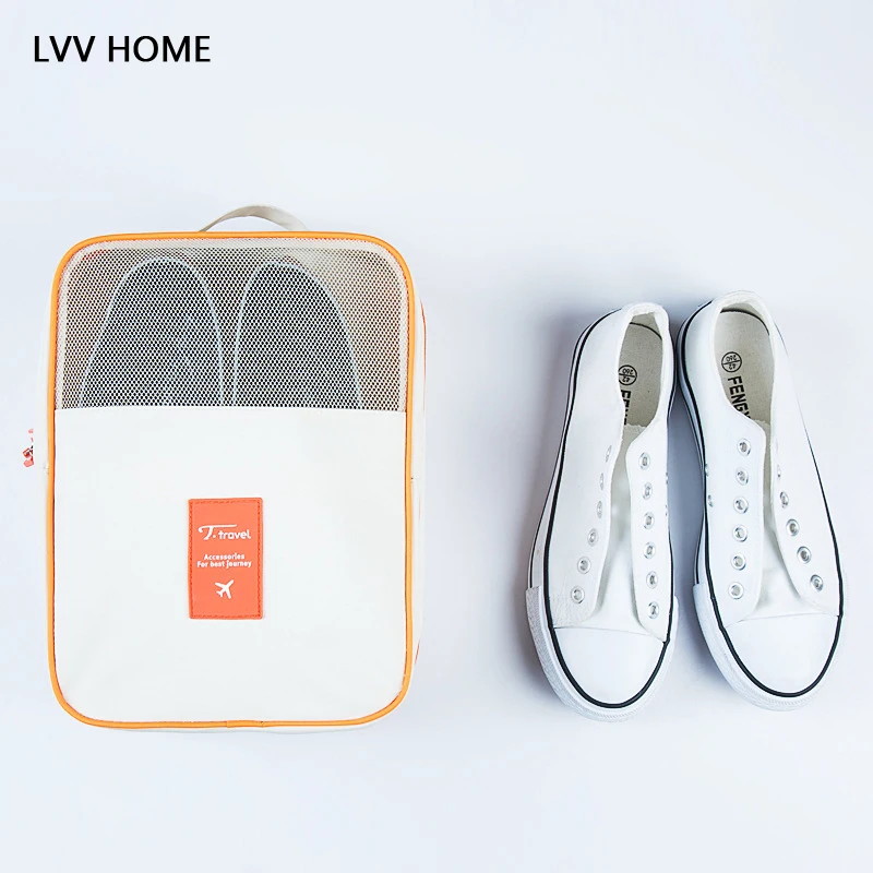 LVV المنزل أولتي طبقة للماء حذاء كيس التخزين/المحمولة أحذية كيس لجميع الغبار التباين اللون السفر منظمة