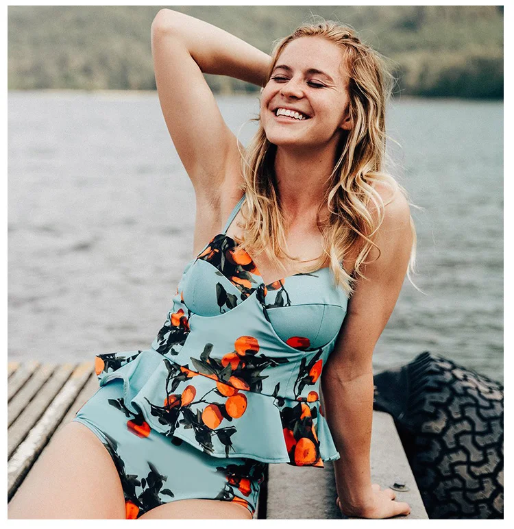 Ruffled-hem-cover-belly-high-waist-slim-printed-stripe-retro-woman-swimsuit_04
