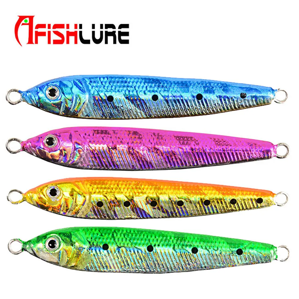 

4 Color Jigging Lure 84mm 24/30g Fish Lure Sea Fishing Metal Plate Lead Jig Perch Bait Lure Metal Saltwater Fishing Boat Fishing
