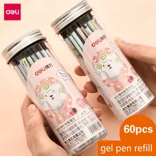Гелевые, Дели ручки Refill Setlovely 60 шт 0,5 мм черные заправки Полный иглы Заправка для гелевой ручки студентов офисные принадлежности для письма