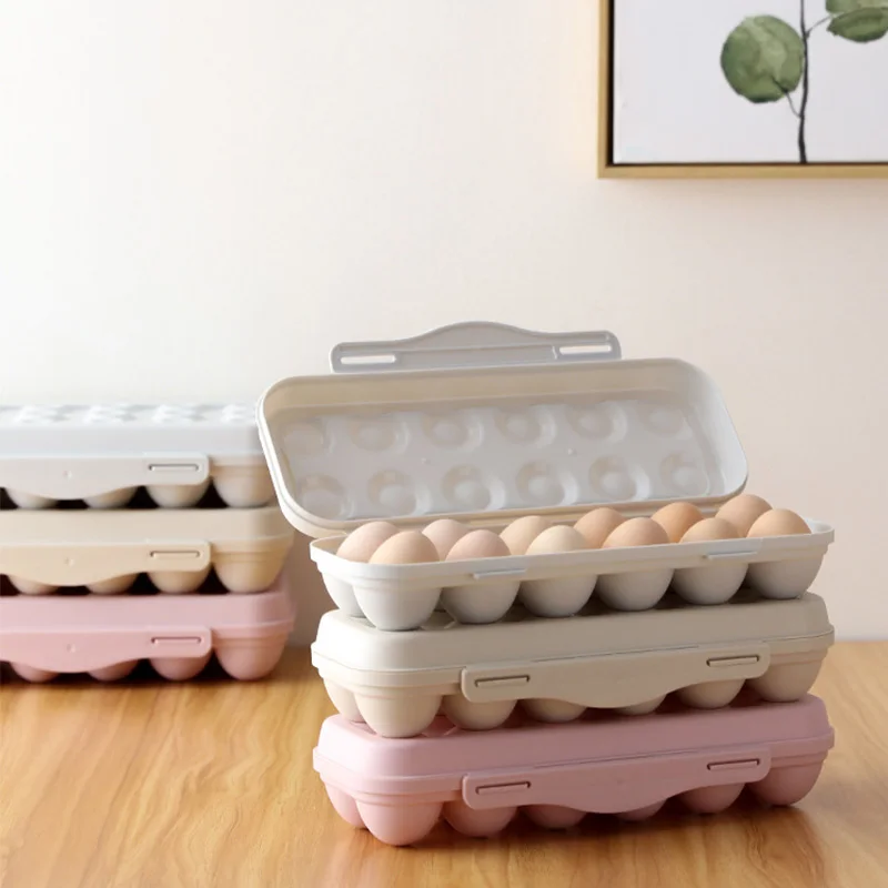 

12/18 Eggs Storage Holder Fresh Food Storage Container Refrigerator Egg Storage Box Case Plastic Egg Boxes Kitchen Organizer