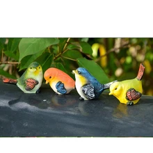 4pcs Artificial Resin Bird Feather Realistic Home Garden Decor Ornament