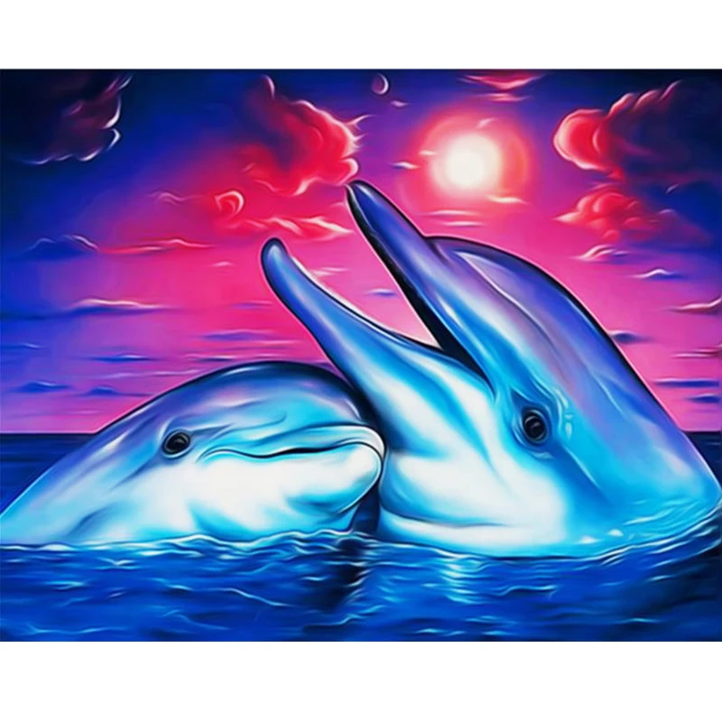 

Full Square dolphin 5d diy diamond painting diamond mosaic diamond embroidery painting diamond painting cross stitch home decor