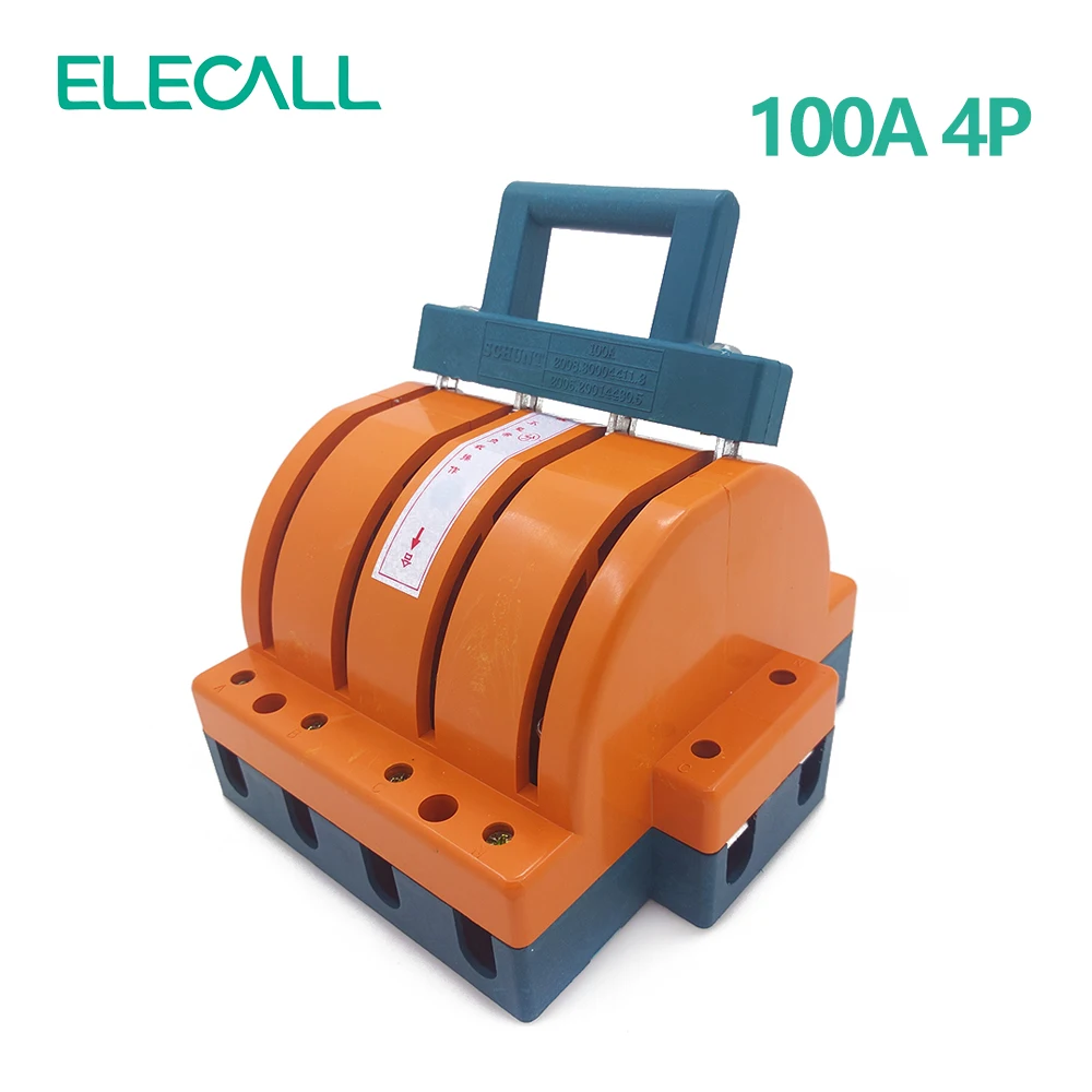 ФОТО Wholesale  Heavy Duty  100A Four Poles Double Throw Knife Disconnect Switch Delivered Safety Knife Blade Switches