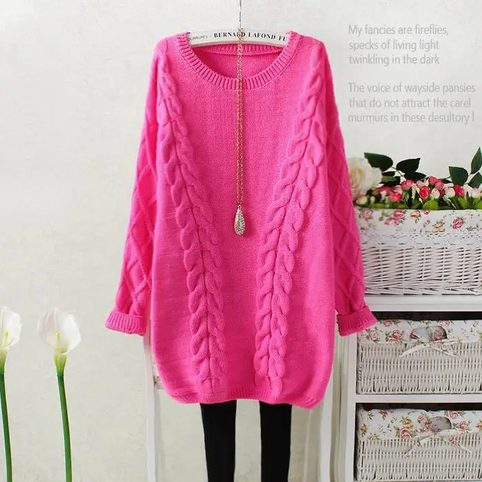 

2016 loose twist restoring ancient ways round collar pullovers whom long pure color knit render unlined upper garment