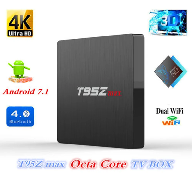 Amlogic S912 T95Z MAX Android 7.1 TV BOX DDR4 2GB 3GB 16GB 32GB 2.4G+5G WiFi Bluetooth4.1 4K IPTV PK X96 MAX 4GB Set Top Box Amlogic S912 T95Z MAX Android 7.1 TV BOX DDR4 2GB 3GB 16GB 32GB 2.4G+5G WiFi Bluetooth4.1 4K IPTV PK X96 MAX 4GB Set Top Box