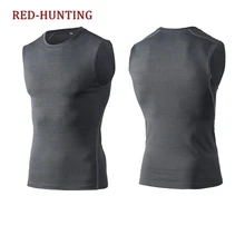 Прочная Мужская спортивная рубашка без рукавов, мужские плотно облегающие рубашки, базовый слой, для мальчиков, для занятий спортом, тонкий жилет