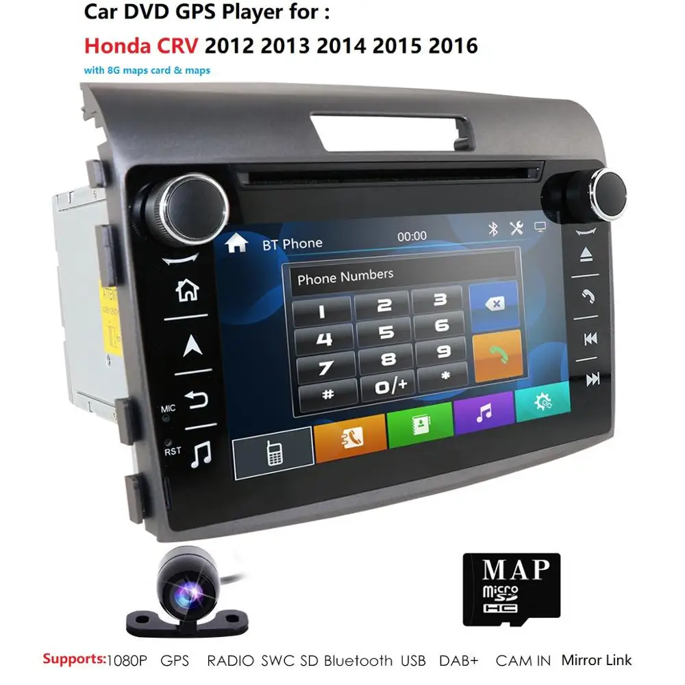 

Car Radio Multimedia Audio Player Navigation GPS 2Din For Honda CRV 2012 2013 2014 2015 2016 Car Monitor SWC RDS DAB DVBT BT USB