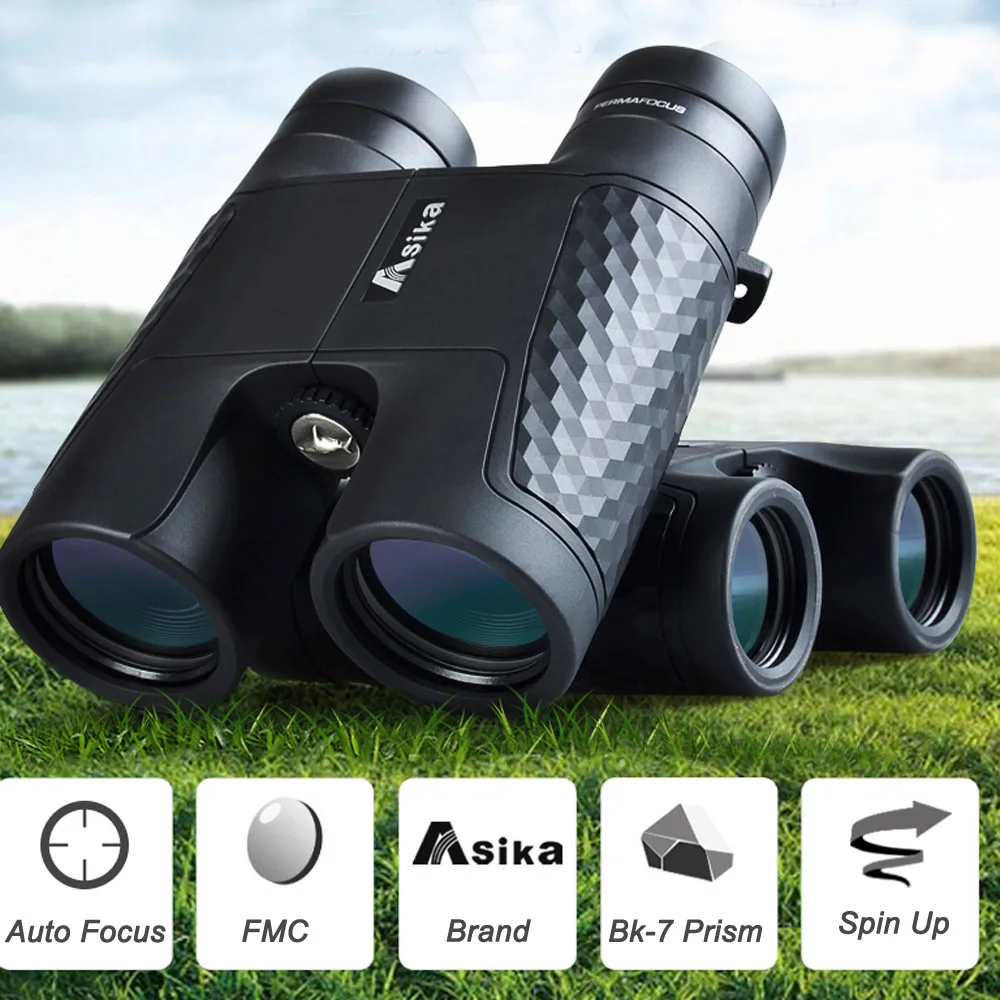 

Asika 8x32mm Binoculars Free Focus Telescope Mid-size Roof-Prism Perfect Fit Sporting Event Game Black M0057A