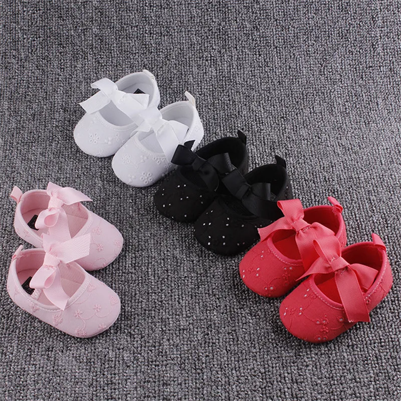 PUDCOCO Hot Toddler Girl Crib Shoes Newborn Baby Bowknot Soft Sole Prewalker Sneakers