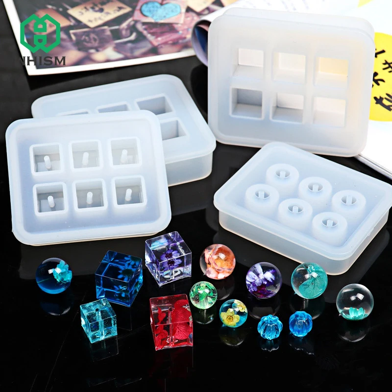 

WHISM Resin Silicone Mould Epoxy Resin Mold Ball Beads Handmade DIY Jewelry Pendant Making Tool Crystal Molds