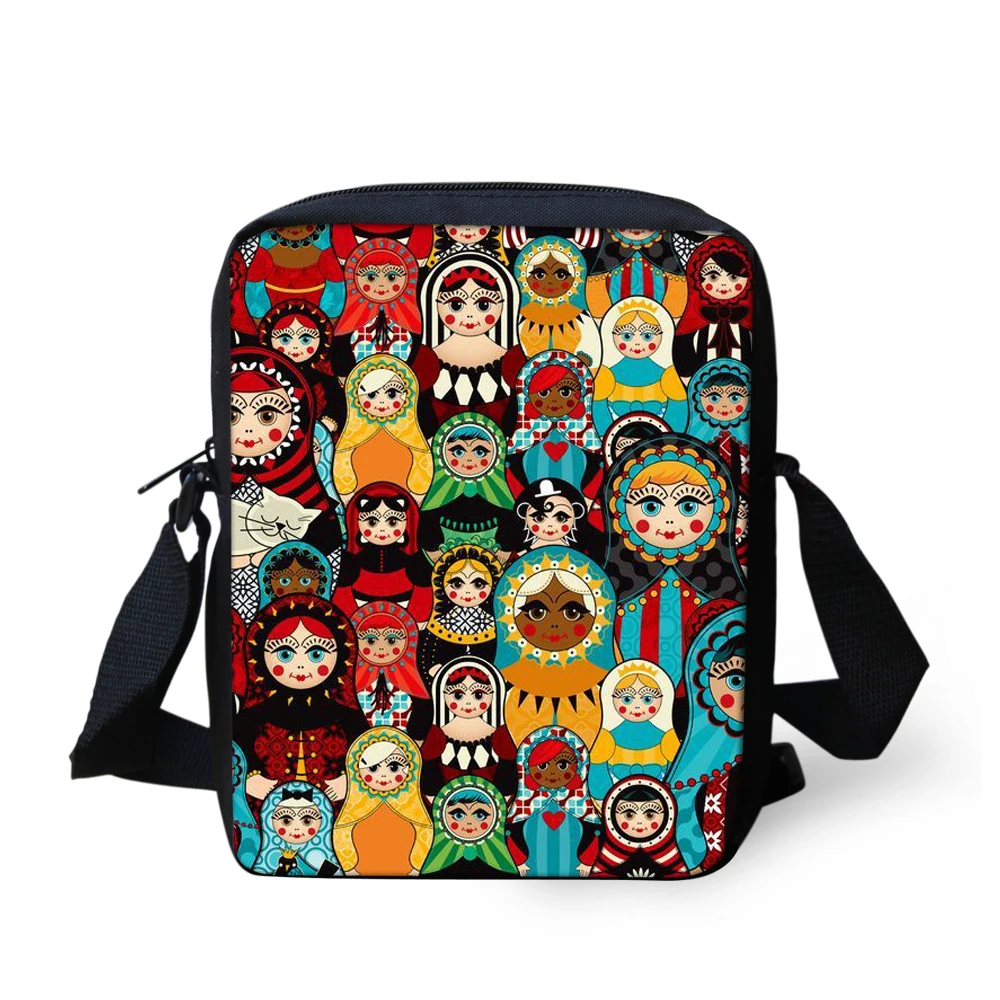 

FORUDESIGNS Handbags Russian Matryoshka Dolls Women Messenger Bags for Girls Flap Small Crossbody Bag Sling Chain Shoulder Bolsa