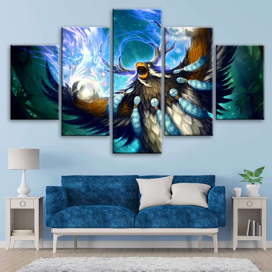  World War Battle DOTA Modern Game color Paintings Poster Wall Print color 5 Panel Home Decorations 