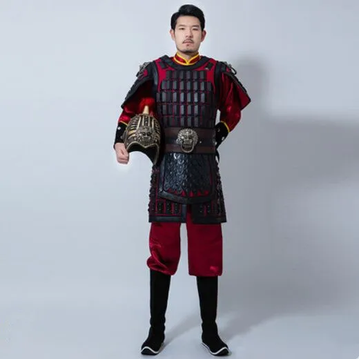 

movie TV historical general armor outfit chinese ancient soldier costumes men's warrior uniform for photo studio halloween party