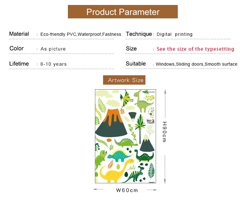 Новые большие настенные наклейки динозавр мультфильм DIY Настенный декор для детской комнаты самоклеящиеся водонепроницаемые обои подарок для детей