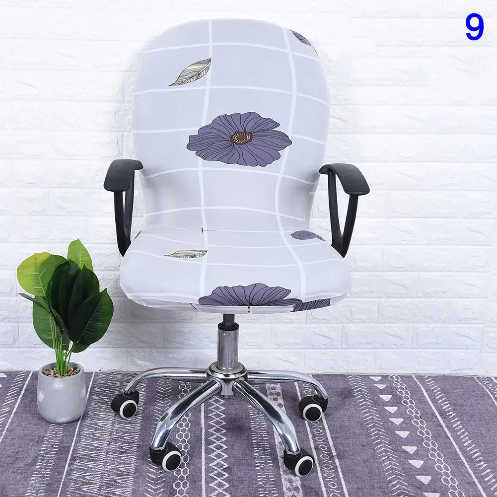 Поворотные эластичные чехлы на кресла со съемным принтом чехлы на стулья для компьютерного офиса 899 - Цвет: 9