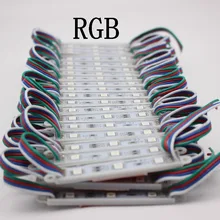 20 штук/100 шт./200 шт./лот SMD 5050 Светодиодный модуль белый RGB светодиодный светодиодная подсветка Водонепроницаемый IP65 DC12V