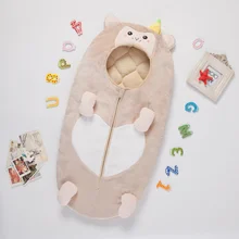 Buy Baby Sleeping Bag Quilted Padded Autumn Winter Baby Sleeping Bag Small Monkey Shape Flannel Anti-kick Quilt Warm Sleeping Bag Free Shipping