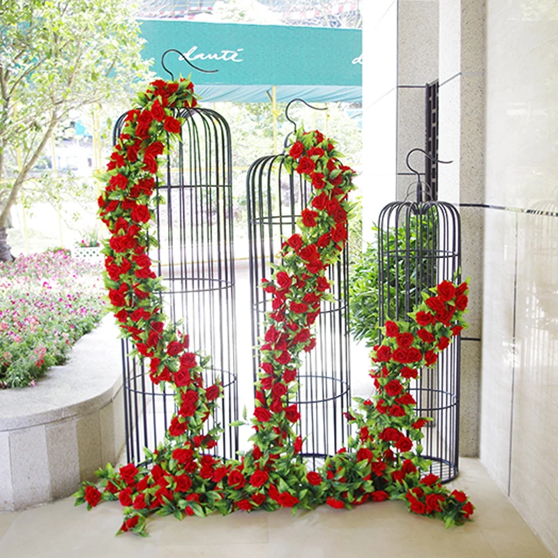 

Artificial Rose Flower Vine fore Wedding Wall Decorative Silk Rose Rattan for Home Decor Hanging Garland Fake Flower