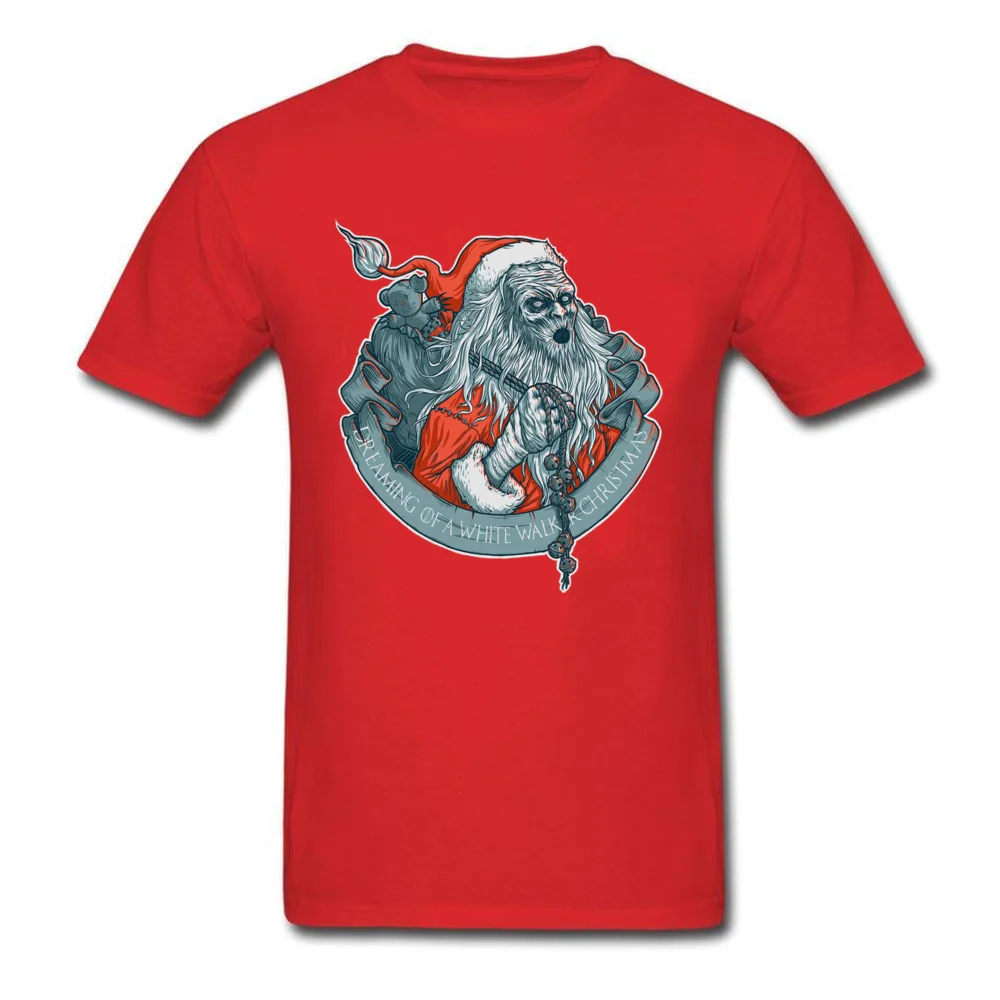 Popular a white walker christmas 8252 Printed On T-Shirt Crewneck Pure Cotton Men Tops & Tees Short Sleeve Sweatshirts Summer a white walker christmas 8252 red