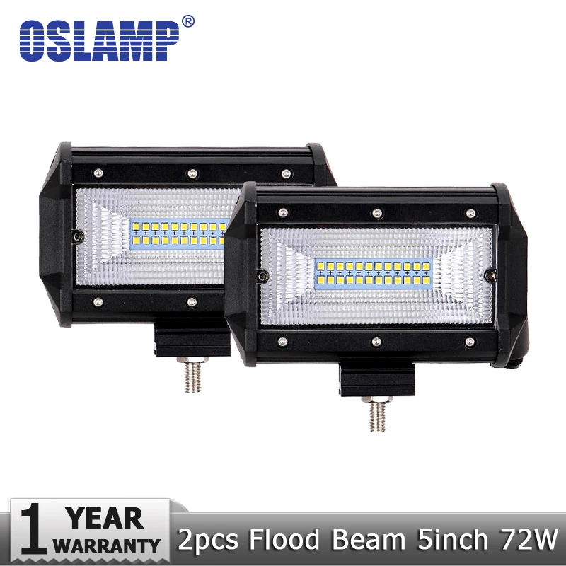 

Oslamp 5" 72W LED Work Light Off-Road Flood Beam Led Work Lamp for Truck SUV ATV Forklift Boat 4x4 4WD Led Driving Lamp 12v 24v