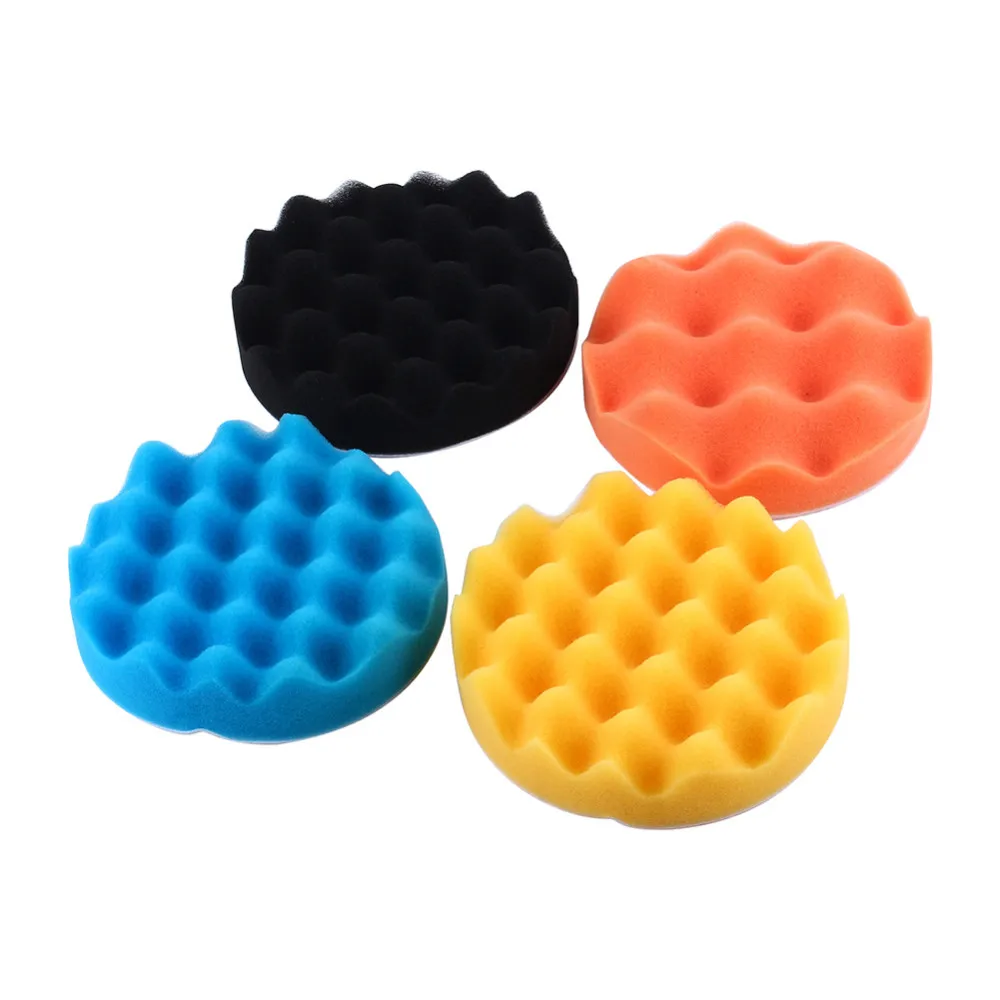 

4Pcs Car Sponge Buffing Polishing Sponge Pads Kit Car-Styling For Car Polisher Buffer Detailing Care Wash Clean 3/4/5/6/7Inch