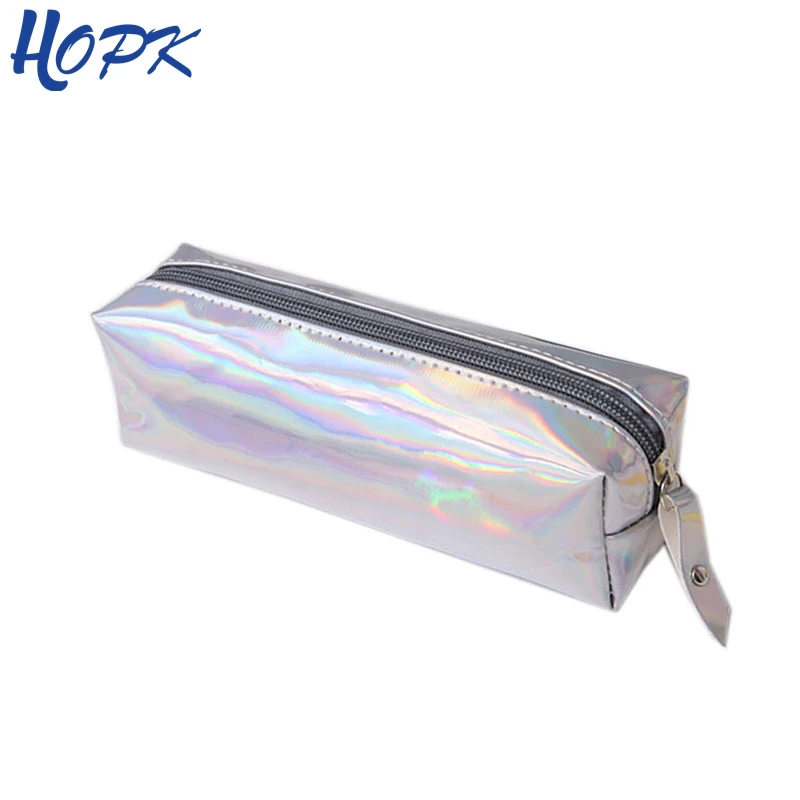

Holographic Iridescent Laser Pencil Case For Girls Boy PU School Supplies Stationery Gift School Cute Pencil Box Pencil Bag