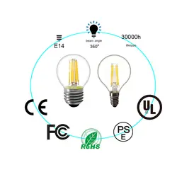 Светодио дный лампы винт светодио дный лампа E27 лампы Стекло лампы источник света лампы Ретро Античная Стекло Винтаж C35 нити light 360 градусов