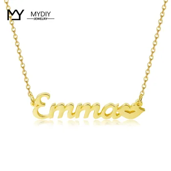 

Customize Red Lips Name Necklace Personalized Gold Nameplate in 925 Sterling Sliver Necklaces For Women Fation Jewelry