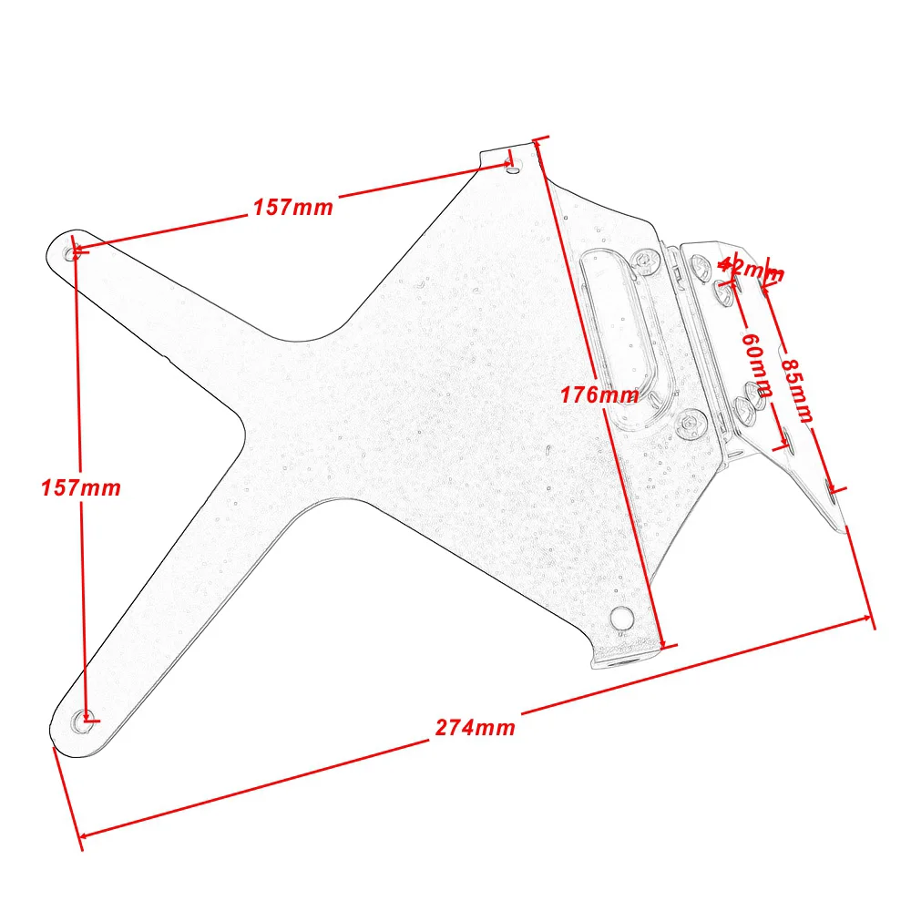 Регулируемый кронштейн для номерного знака мотоцикла, держатель рамы для номерного знака, задний аккуратный светильник для Yamaha MT 09