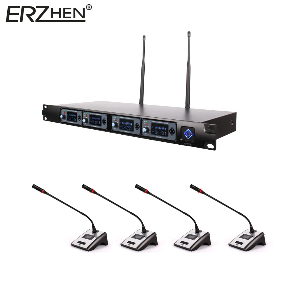 

Microphone conference system U8000D UHF 4 Wireless Microphone Dynamic Capsule Speaker Balanced + Dynamic Wireless Microphone