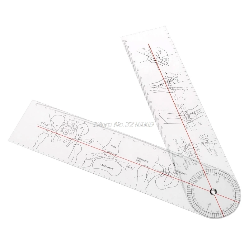 1 шт. спинальный Гониометр Дистальный радиус сустав линейка медицинский угол линейки транспортир измерения кости ноги и Прямая поставка