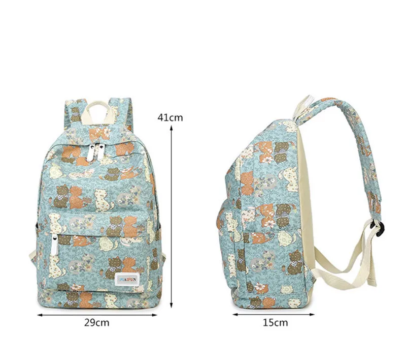 Дизайн, рюкзак с изображением кота и животных, школьная сумка для девочек-подростков, женский рюкзак, дорожная сумка, Большая вместительная сумка, детский рюкзак
