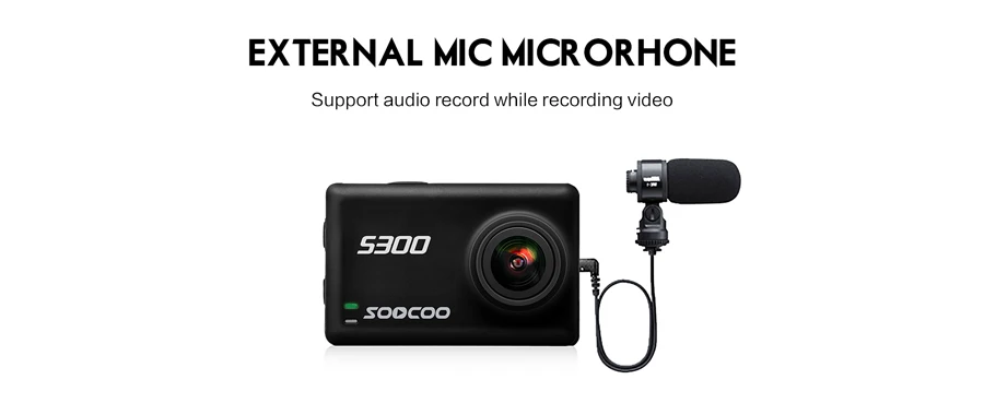 SOOCOO S300 Экшн-камера 2,3" сенсорный ЖК Hi3559V100+ IMX377 4K 30fps 1080P 120fps EIS Wifi 12MP удаленный внешний микрофон gps камера