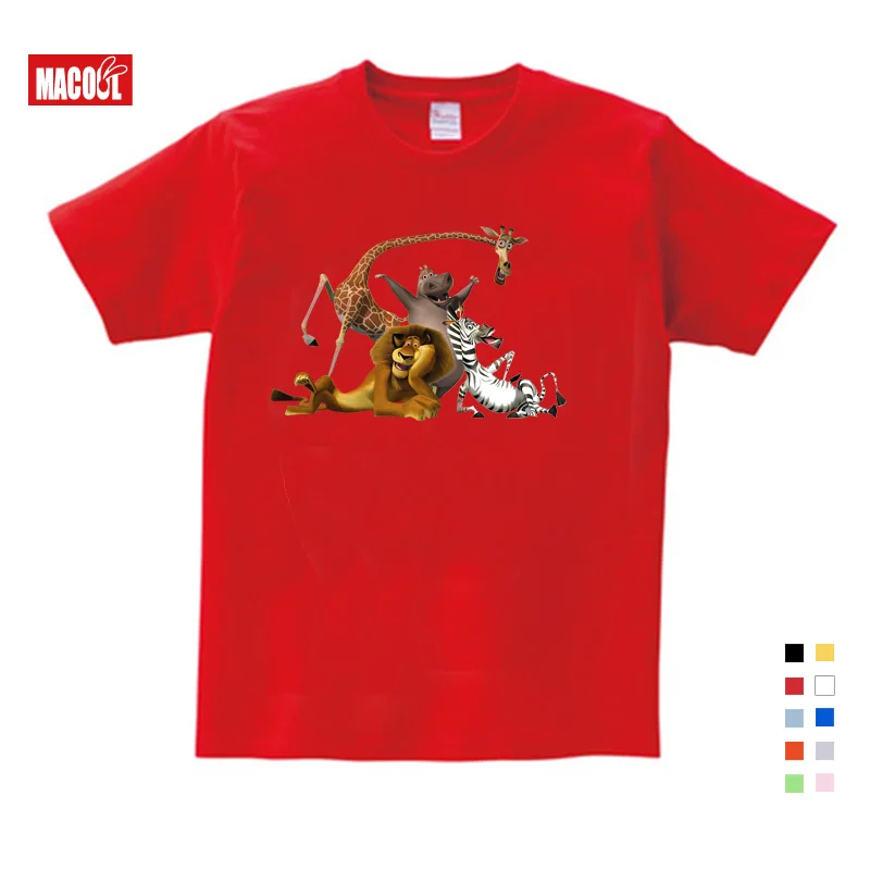 

2019 Summer New T Shirt Cartoon Printing Madagascar Cute Funny T Shirt Summer Send Children Birthday Gift Kids Clothes Unisex