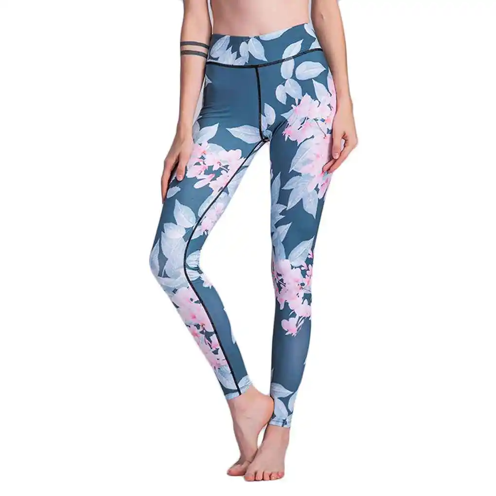 Newest Floral Print Women Leggings Elastic Waist Tight Pants Yoga