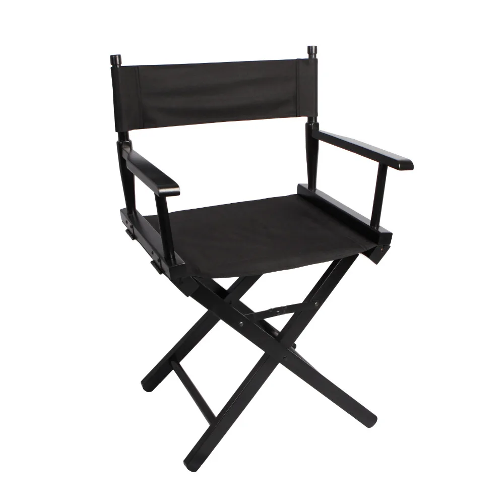 Folding Director Chair Portable Makeup Artist Director Chair Steel Outdoor Camping Fishing Black (1)