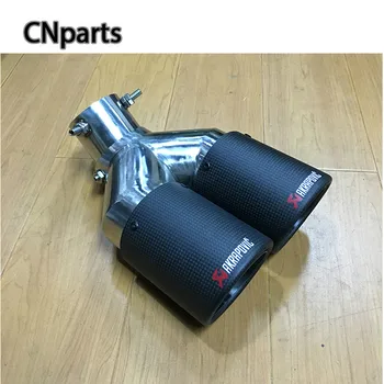 

Twin Curved Tailpipe Akrapovic Tip Carbon Car Exhaust Tail Pipe For Skoda Opel Honda Subaru Nissan Citroen Seat Fiat Hyundai