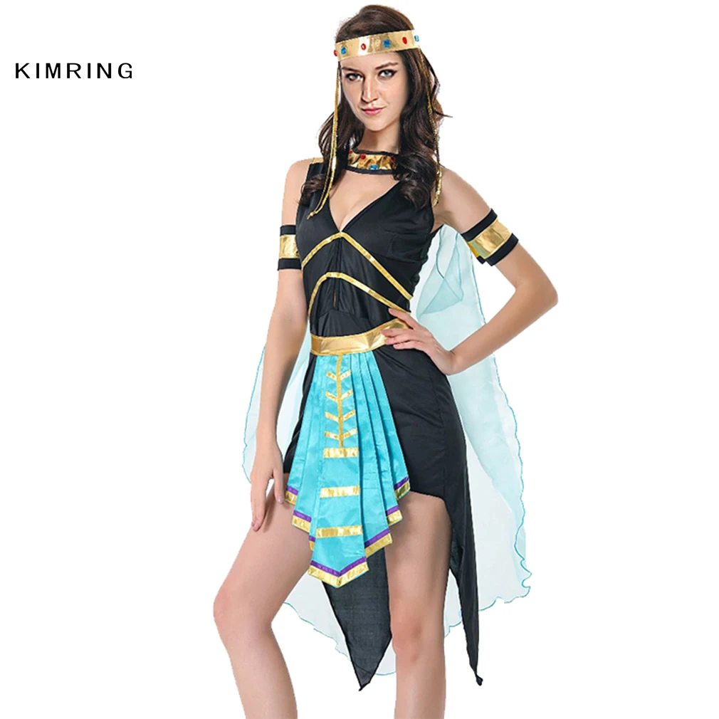 Kimring Sexy Classical Egyptian Queen Halloween Costume For Women Cosplay Costume Dress Adult 