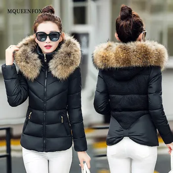 

Women winter jackets 2019 Big Fur Collar Women Parka Casual Loose Cotton-Padded Jackets Coat Plue Size Female outerwear